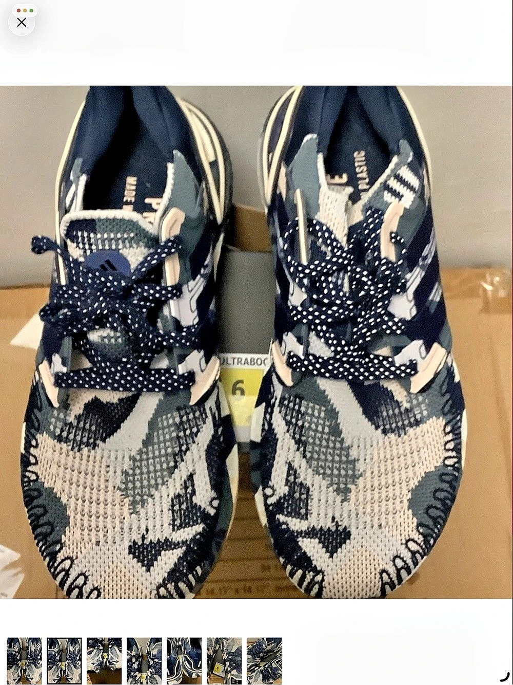 Adidas Ultraboost Sneakers Blue & White US 6 Like New